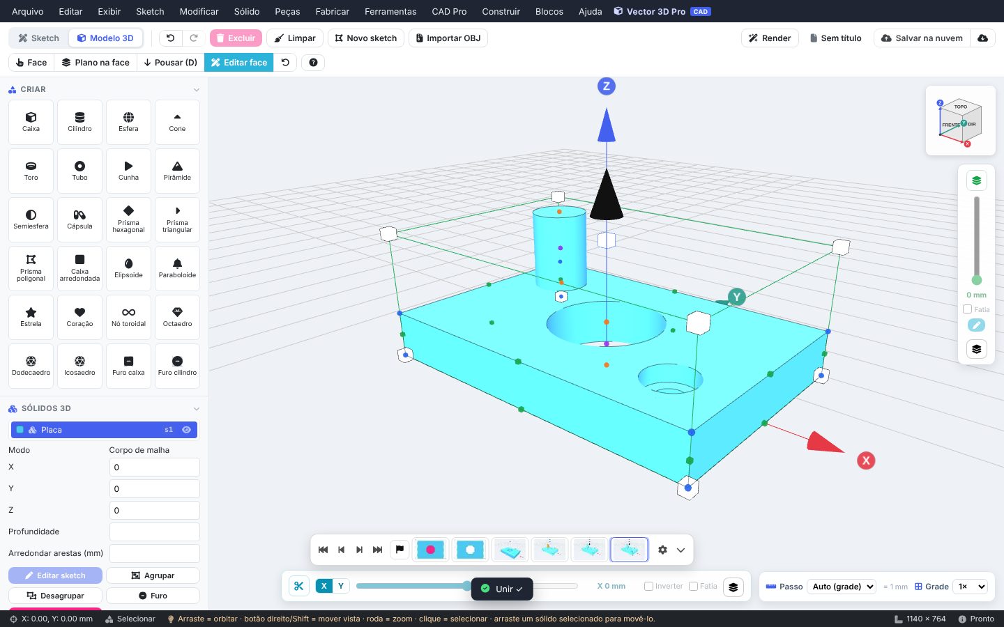 Furos com rebaixo — Vector 3D Pro